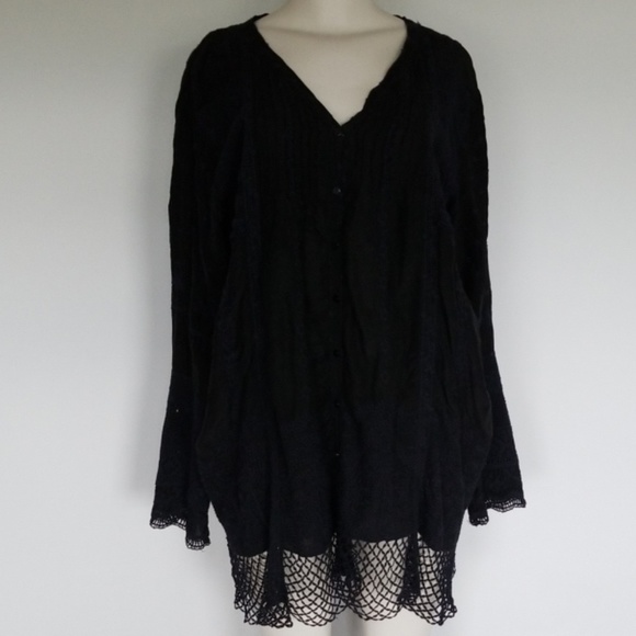 Johnny Was Tops - Johnny Was black/navy blouse or dress-S